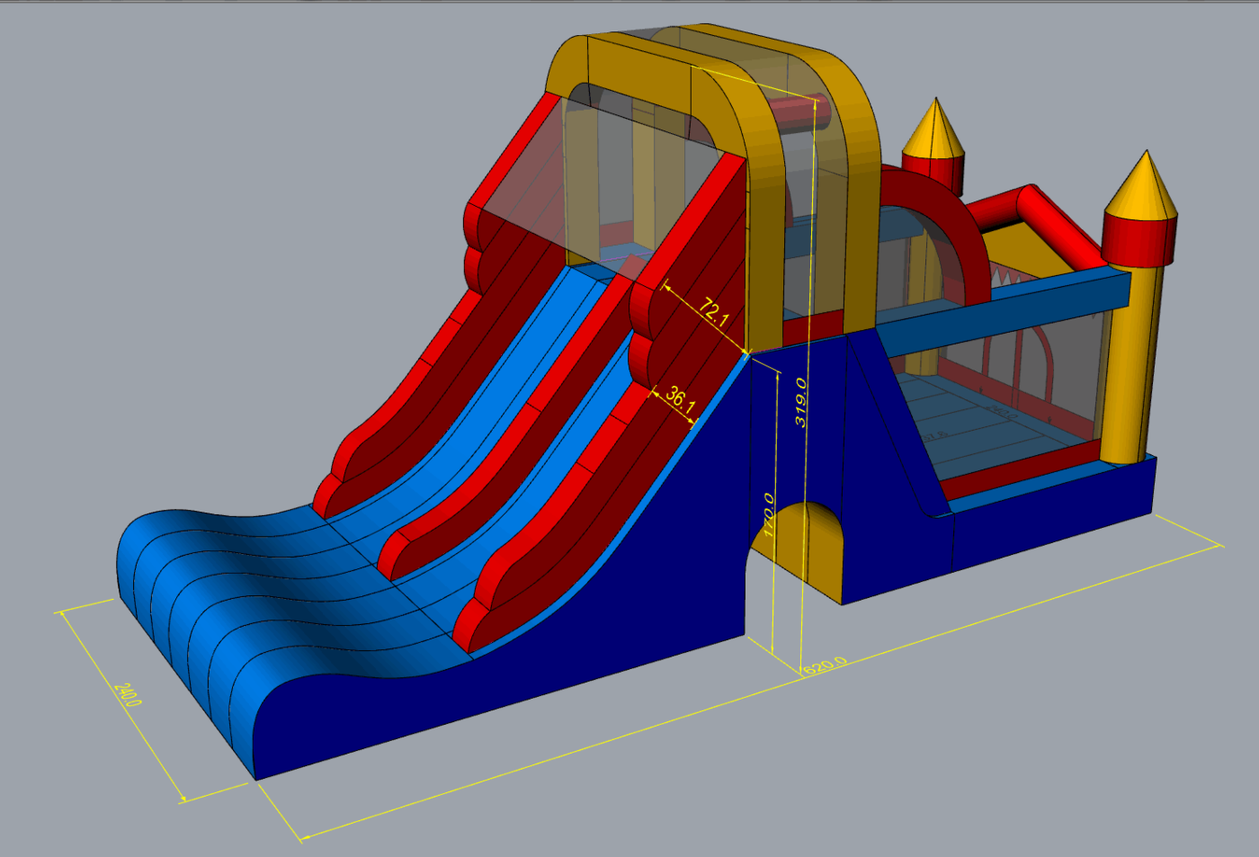 Hinchable Double Mega Slide 4 en 1