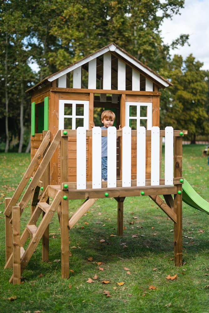 Casita infantil elevada 90cm MASGAMES LOLLIPOP XL con rampa de tobogán