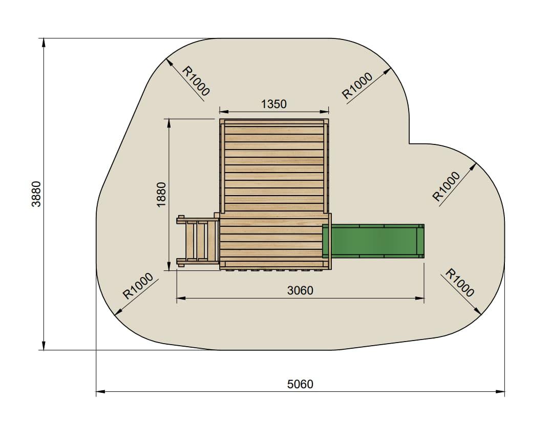 Casita infantil elevada 90cm MASGAMES LOLLIPOP XL con rampa de tobogán