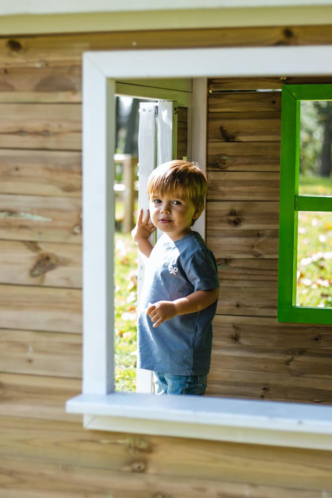 Casita infantil MASGAMES FLAM madera panelada de fácil montaje