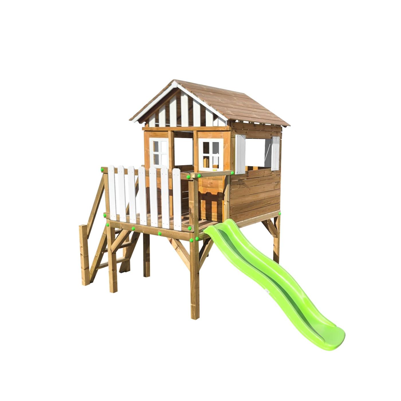 Casita infantil elevada 90cm MASGAMES LOLLIPOP XL con rampa de tobogán