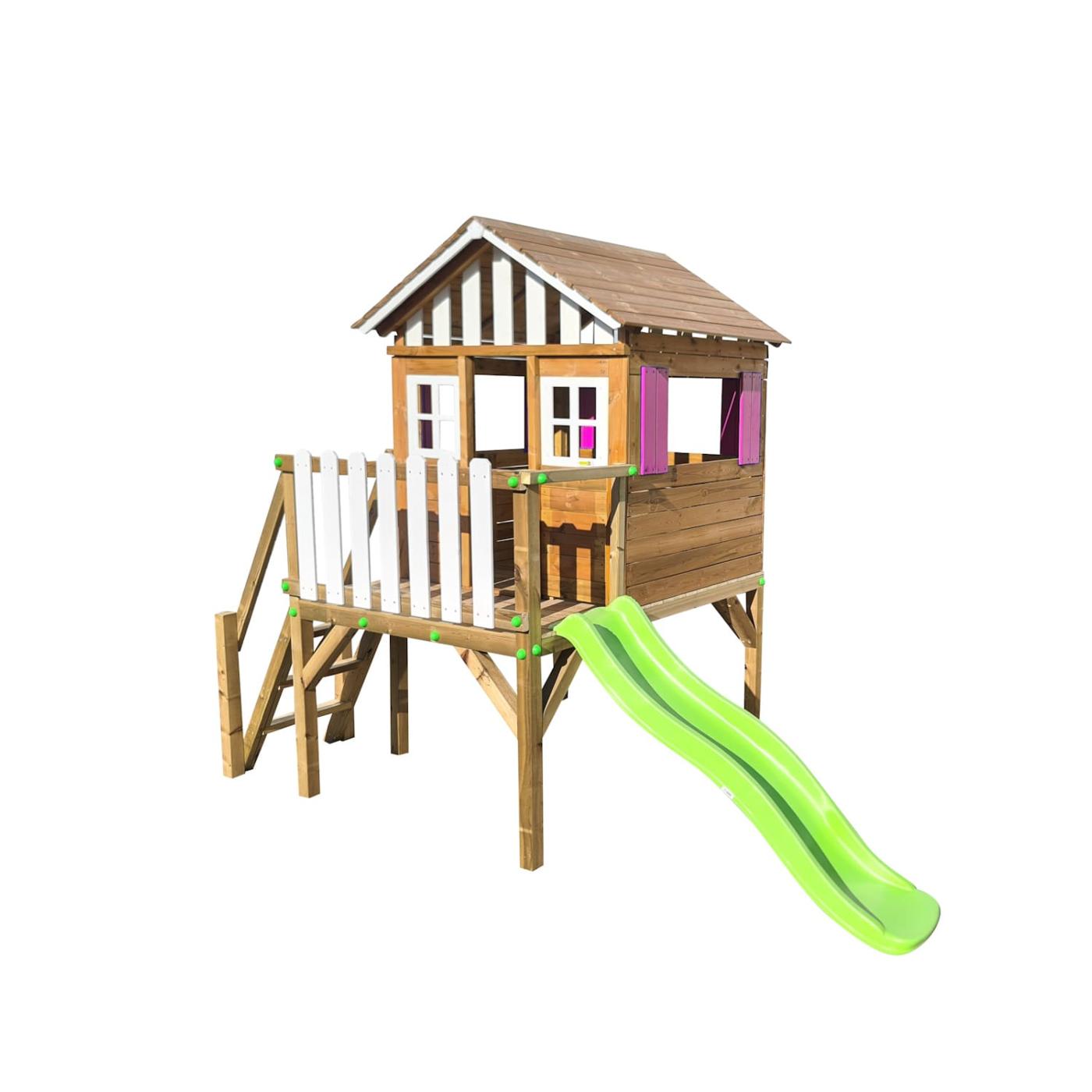 Casita infantil elevada 90cm MASGAMES LOLLIPOP XL con rampa de tobogán