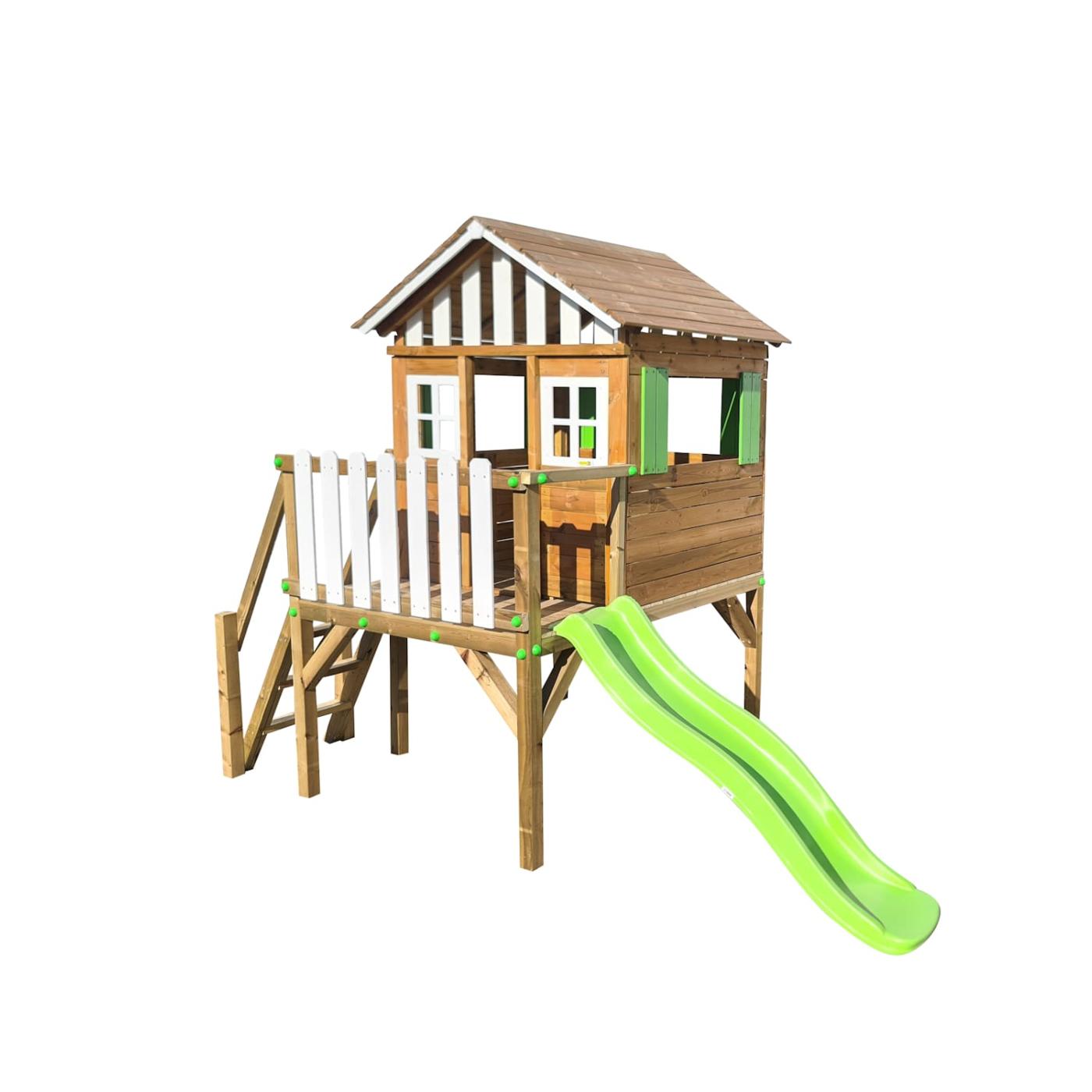 Casita infantil elevada 90cm MASGAMES LOLLIPOP XL con rampa de tobogán