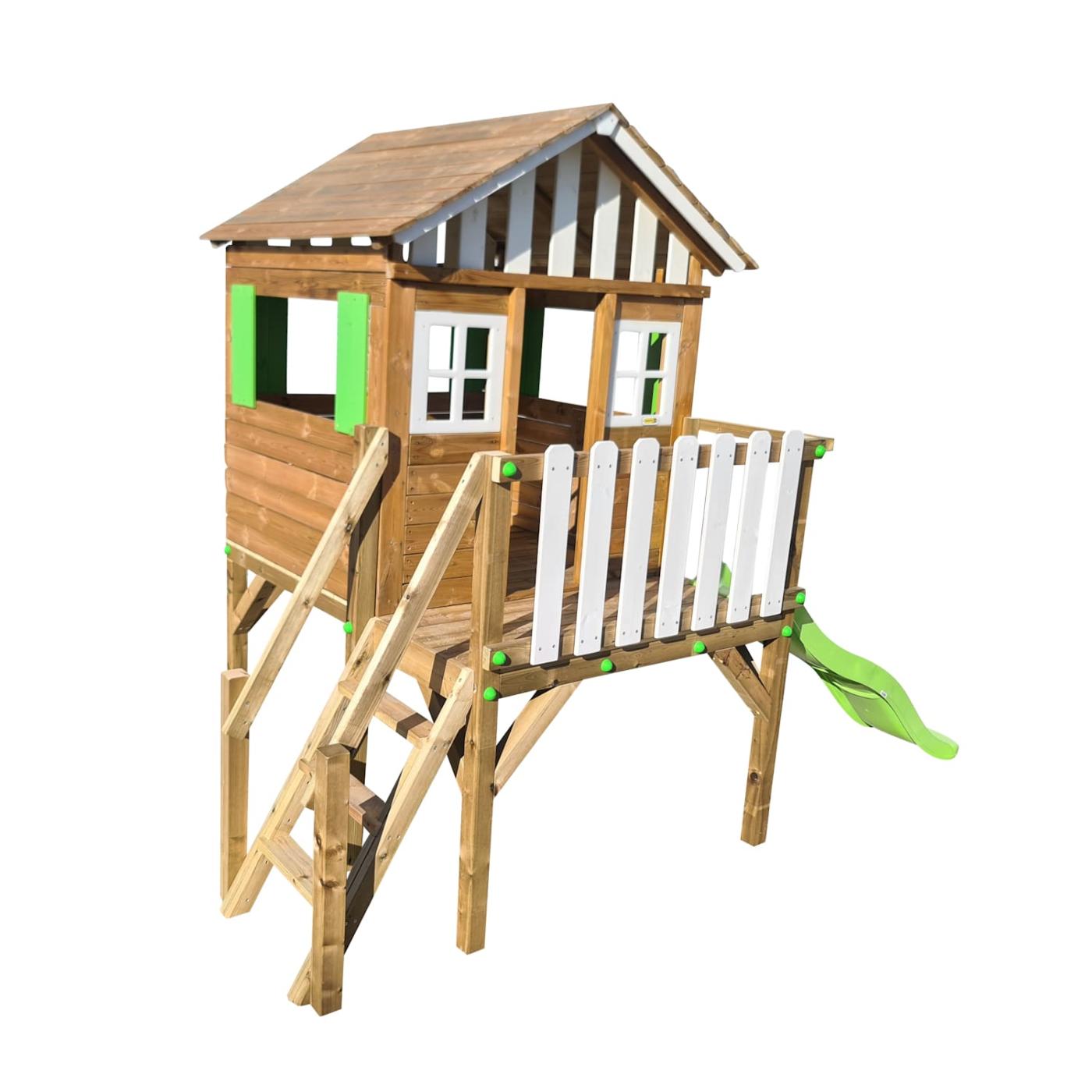 Casita infantil elevada 90cm MASGAMES LOLLIPOP XL con rampa de tobogán