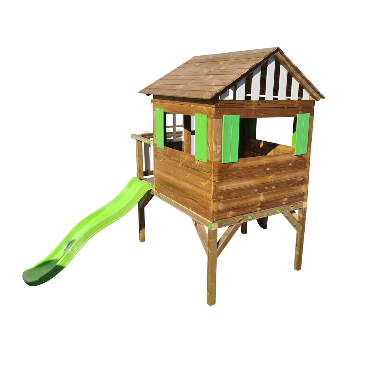 Casita infantil elevada 90cm MASGAMES LOLLIPOP XL con rampa de tobogán