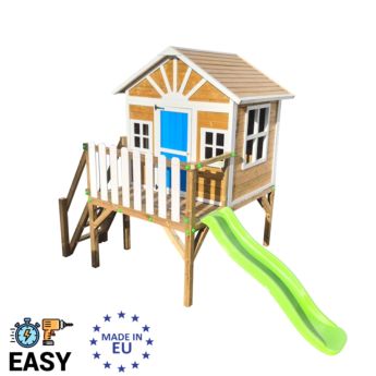 Casita elevada MASGAMES VISBY 90 cm altura madera panelada, fácil montaje