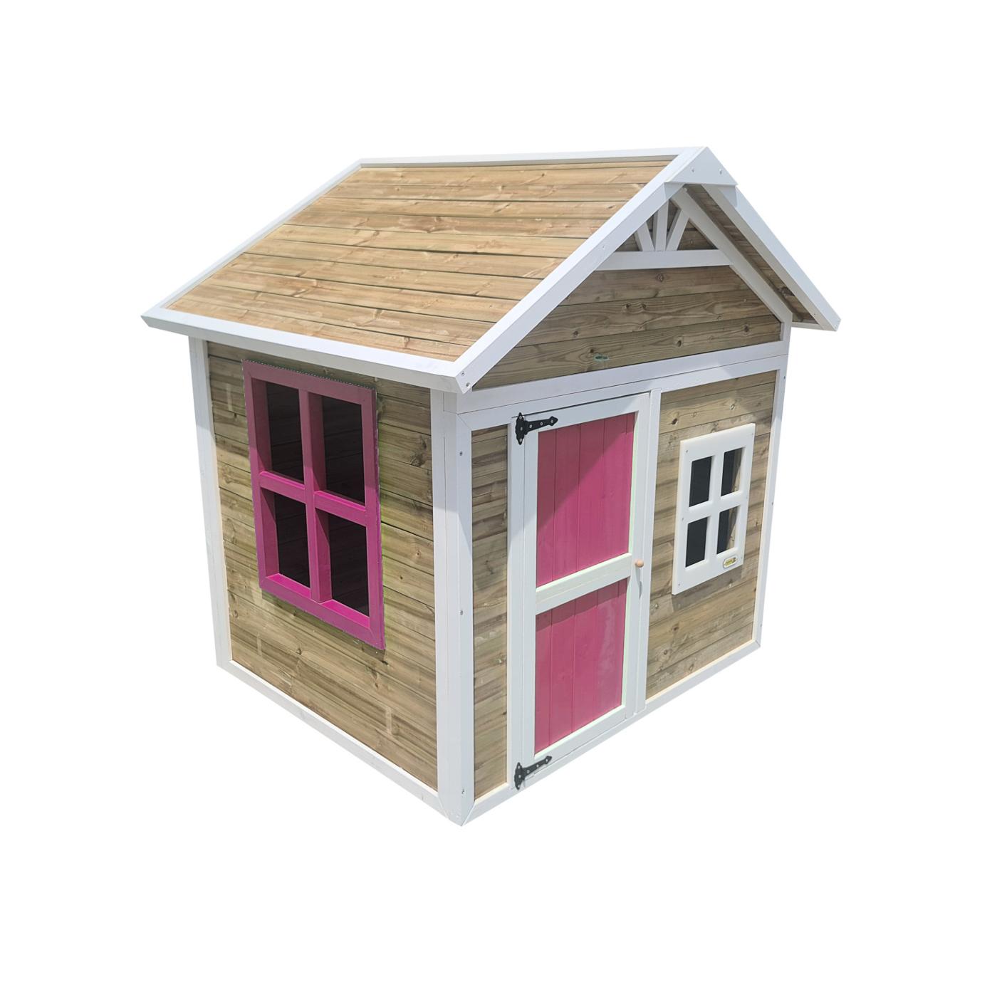 Casita infantil MASGAMES FLAM madera panelada de fácil montaje color rosa