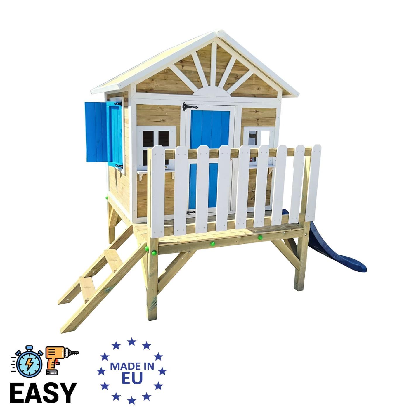 Casita elevada MASGAMES VISBY 60 cm altura madera panelada, fácil montaje