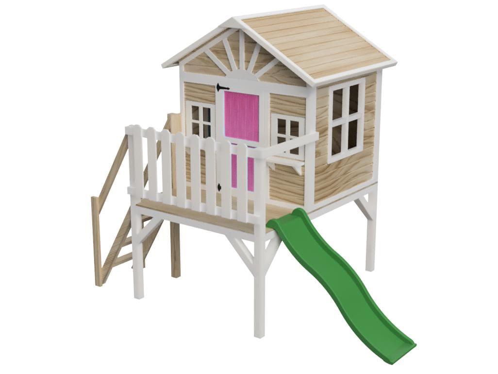 Casita elevada MASGAMES VISBY 90 cm altura madera panelada, fácil montaje 4