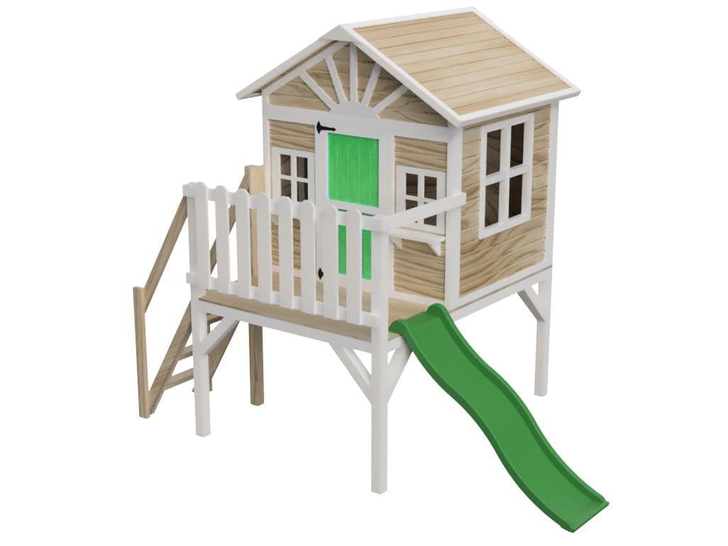 Casita elevada MASGAMES VISBY 90 cm altura madera panelada, fácil montaje 3