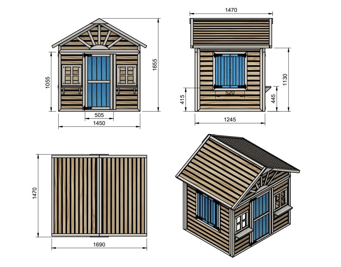 Casita elevada MASGAMES VISBY 60 cm altura madera panelada