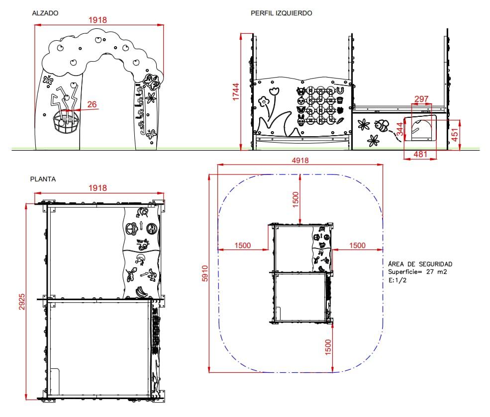 medidas 1 Casita de Estimulación Temprana Inclusiva AVENTURA