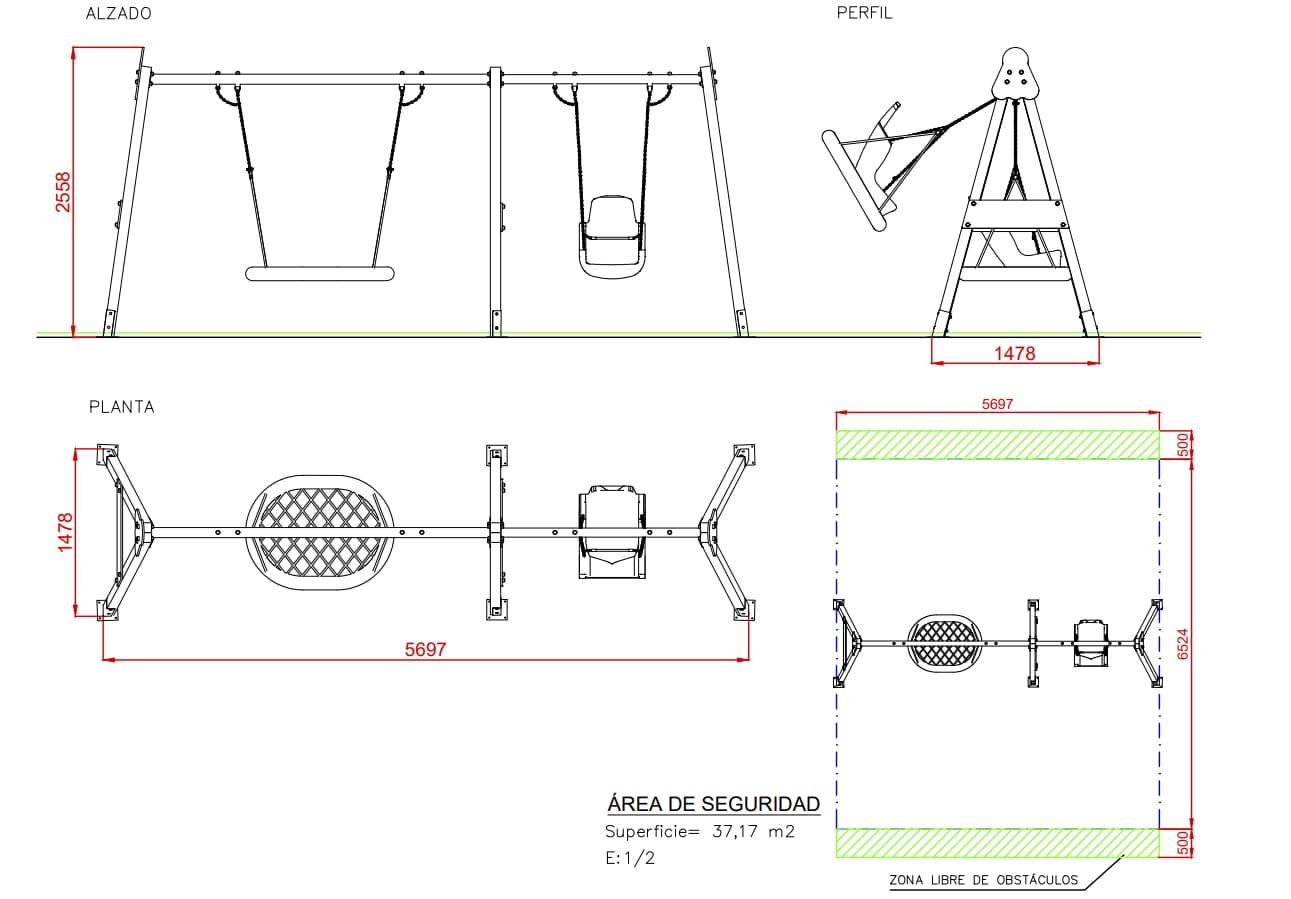 Columpio Babilonia con asiento inclusivo + asiento nido