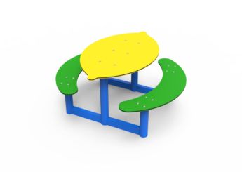 mesa infantil de exterior homologada limón