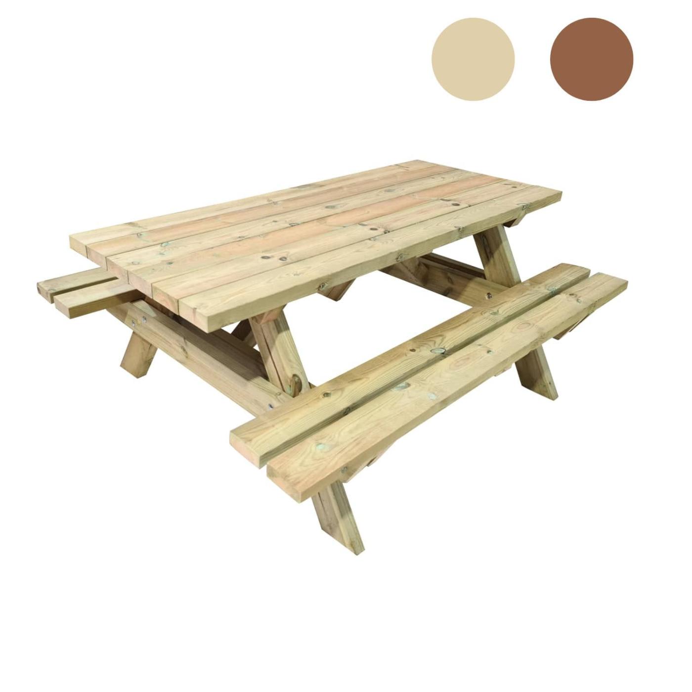 Mesa de picnic MUNICH de madera tratada para el exterior