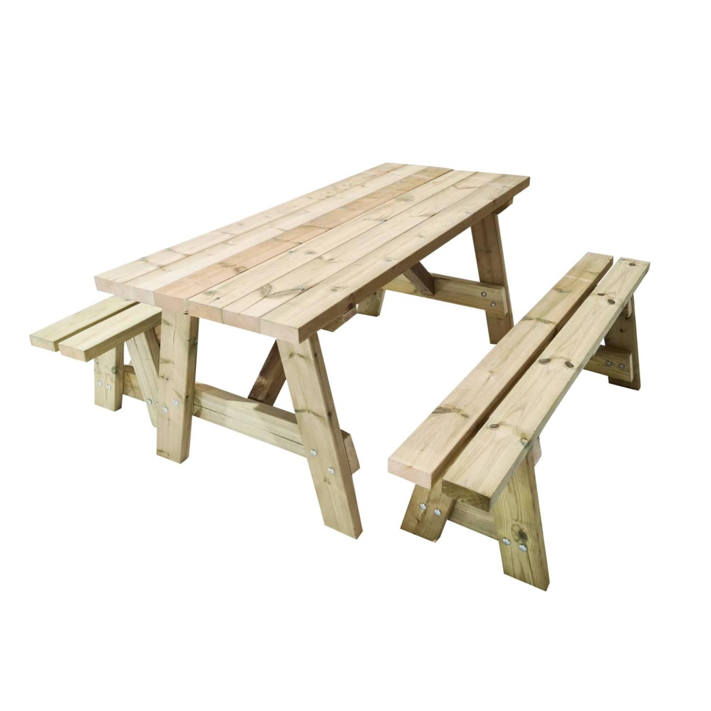 Mesa de picnic en madera tratada de 40 mm