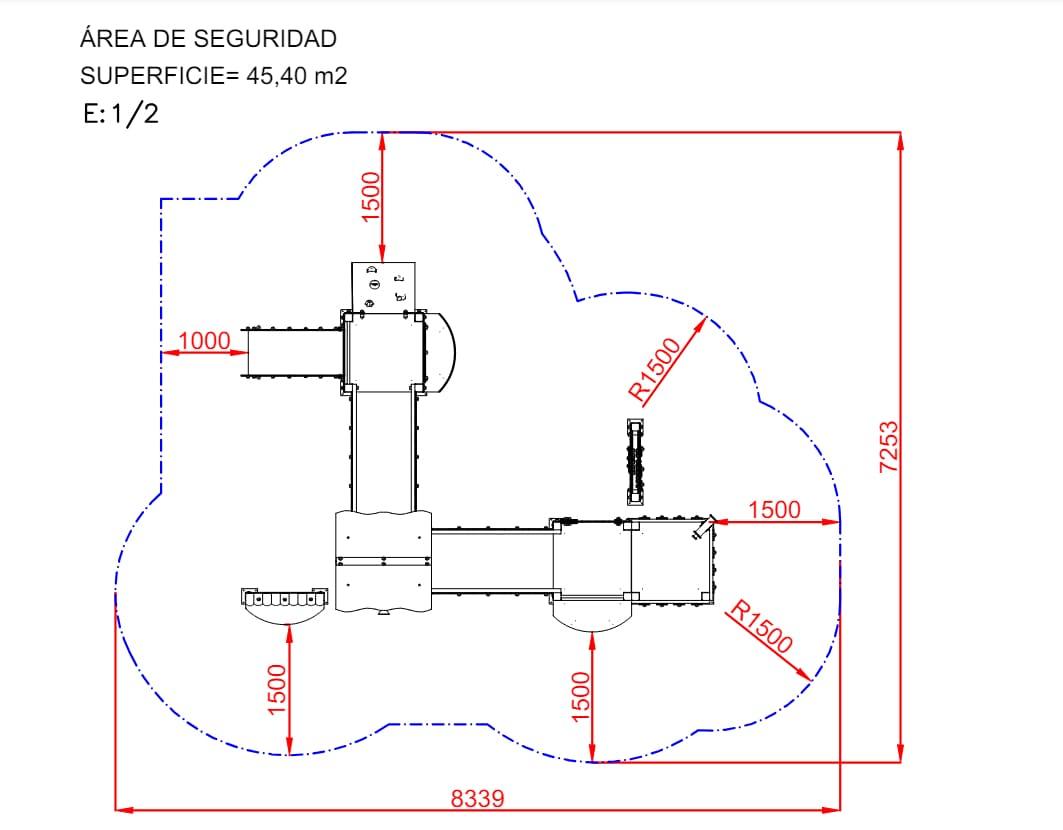 Parque Infantil Siena uso público para niños de 3 a 9 años