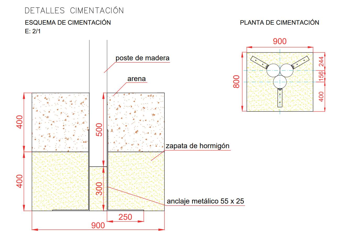 Punto de escalada de madera de robinia